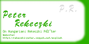 peter rekeczki business card